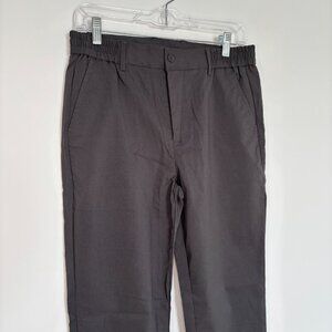 STRIDECOMFY NEW Pants Womens 30" Stretch Waist Slash Pocket Gray Button Zipper